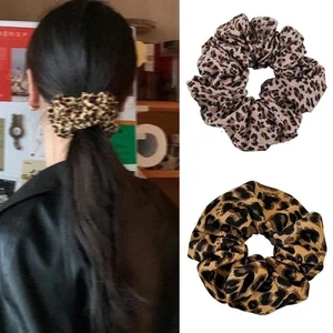 Fabric Hair Tie High Elastic Hair Band New Leopard Print Scrunchies Women - Picture 1 of 9