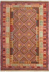 Vintage Hand Woven Carpet 6'9" x 9'9" Traditional Wool Kilim Rug - Picture 1 of 4