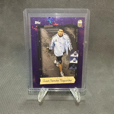 2025 Topps Focus Argentina Juan Roman Riquelme Purple Starballer /15 - Image 1 of 2