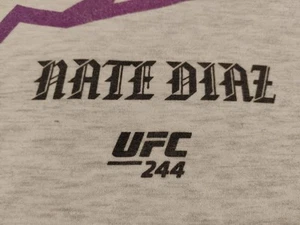 Nate Diaz Reebok UFC 244 West Large Gray T-shirt short sleeve - Picture 1 of 11