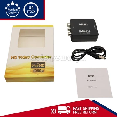 RCA To HDMI Converter Adapter AV 1080P For TV Audio Video Composite CVBS AV2HDMI