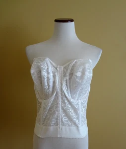 Sujetador Goddest Blanco Nupcial Encaje Bustier Deshuesado con Nuevas Correas Talla 38 F - Imagen 1 de 10