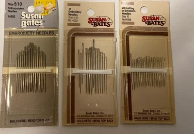Agujas de bordado y acolchado Susan Bates Tamaños 5/10 Hecho en Inglaterra Foto 1 de 4