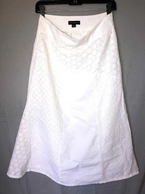 Falda Tribal Ojales Encaje Blanca Talla 2 Fluida Acampanada Foto 1 de 4
