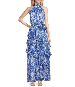 NWT Alex Marie Plus Size Fiona Floral Print Halter Neck Asymmetric Hem Dress 22W - Picture 1 of 8