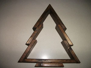 Wooden Handmade Table Top Tree Stained Dark Walnut 14" x 12" x 2.5" New - Picture 1 of 5