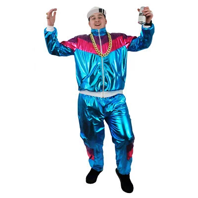 TRAJE ADULTO CONCHA DISFRAZ CHAV AÑOS 80 BRILLANTE CHÁNDAL HOMBRE MUJER Foto 1 de 4