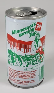 Vintage Stahl 7Up Soda Pop Dose Minnesota Husky America's Turning 7Up Oshkosh WI - Bild 1 von 8