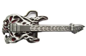 Red Skull Guitar Belt Buckle Metal BU133 - Picture 1 of 1