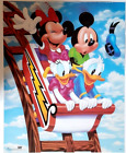 Vintage Disney Roller Coaster Poster Mickey Minnie Donald Daisy  16" x 20"