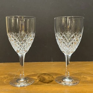 Pair 2 Vintage KOSTA BODA Cut Crystal Water Glasses Blues Pattern 7.25 inches - Picture 1 of 13