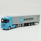 1/87 Scale Mercedes Benz Container Truck Trailer Blue Diecast Car Collection Toy