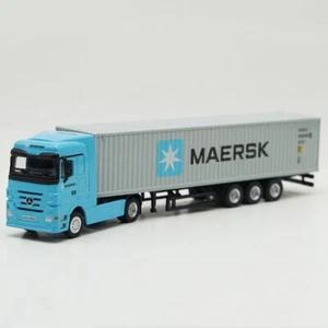 Remolque de contenedores Mercedes Benz escala 1/87 azul diecast coche colección juguete - Imagen 1 de 7