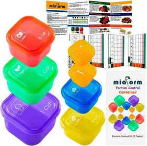 21 Tage Fix Portionskontrolle Behälter Kit Speiseplan Diät Gewichtsverlust 7 STCK. USA - Bild 1 von 1