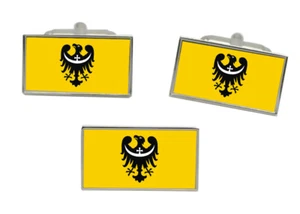 Dolnośląskie (Poland) Flag Cufflink and Tie Pin Set - Picture 1 of 6