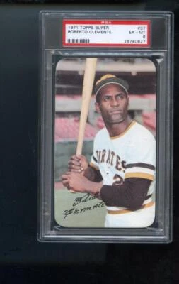1971 Topps Super #37 Roberto Clemente Pirates PSA 6 Graded Baseball Card Pirates - Image 1 of 2