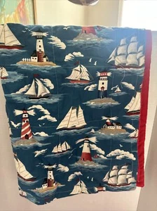 Small Child’s Sailboat And Airplane Quilt - Picture 1 of 2