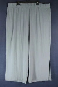 NEW Eileen Fisher Silk Georgette Wide-Leg Pant Slits in Pewter Size 3X #P2085 - Picture 1 of 5