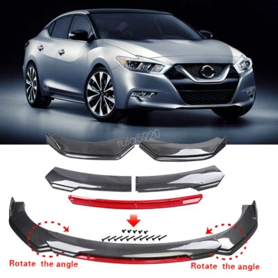 Carbon Fiber Style Fit Nissan Maxima 2005-2016 Front Bumper Lip Spoiler Body Kit - Imagem 1 de 4