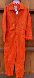 New ORANGE COVERALL Jumpsuit NWT Walls Work Construction Mens 40 Short MEDIUM - Picture 1 of 3