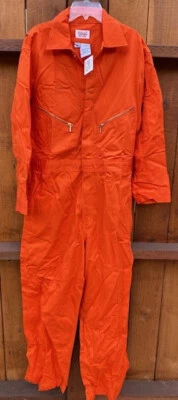 2XL BIG TALL New ORANGE COVERALL Jumpsuit Walls Work Construction Mens 52 X TALL - Image 1 of 3