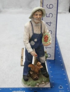Vintage Collectible HOMCO 6" Figurine #1409, Old Man with basket and squirrel - Bild 1 von 7