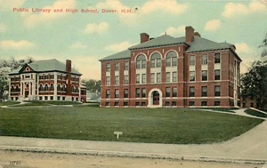Public Library High School Dover New Hampshire NH Postcard - Picture 1 of 2