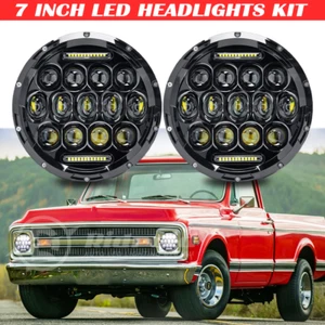 DOT 7" Round Hi/LO Beam LED Headlights Fit Chevrolet 1962-1980 C10 Pickup Truck - Picture 1 of 13
