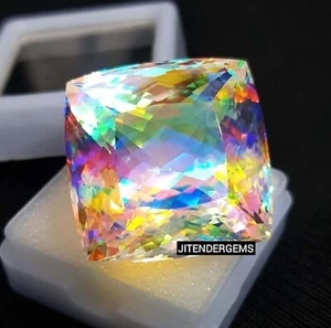 52 Karat Regenbogenfarbe mystischer Quarz Kissen geschnitten natürlicher loser Edelstein - Bild 1 von 4