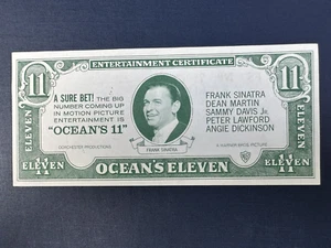 RARE ORIGINAL Frank Sinatra Ocean's 11 Dollar Bill Movie Campaign Money Serial # - Picture 1 of 2