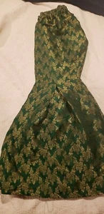 Pakistani/Indian Women's Green Jamawar Gharara Pants With Lining, Size Small - Picture 1 of 5