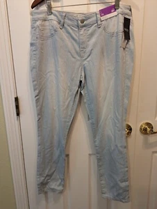 mossimo denim Cropped Jeggings - Women's 10 - Blue & White Striped - Picture 1 of 5
