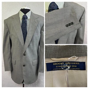 Abrigo deportivo Brooks Brothers para hombre 42L micro cuadros pata de gallo medio forrado de colección EE. UU. - Imagen 1 de 14