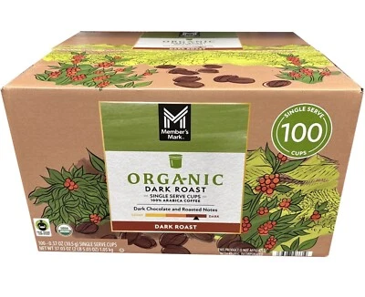 Cápsulas de café tostado oscuro orgánico Member's Mark, 100 ct. Foto 1 de 2