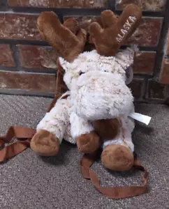 Niedlicher Plüschtier Stofftier Alaska Elch Rucksack mit Reißverschlusstasche & verstellbaren Trägern - Bild 1 von 10