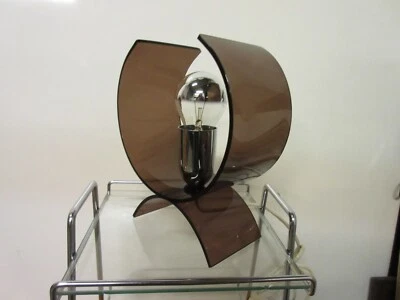 Lampe space plexiglas fumé années 70. - Photo 1/4