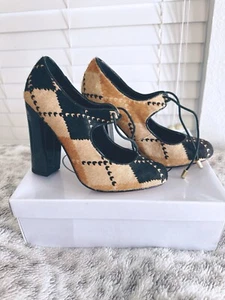 Steve Madden Babbett Calf Hair Retro Pump High Heels Size 6 M - Picture 1 of 20
