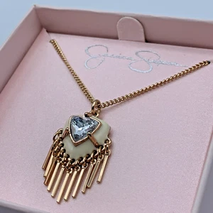 Jessica Simpson Rose Gold Tone Pendant Necklace IOB - Picture 1 of 8