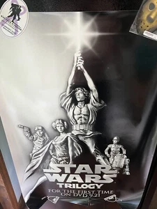 Star wars 1st time on dvd poster minor damage - Picture 1 of 3