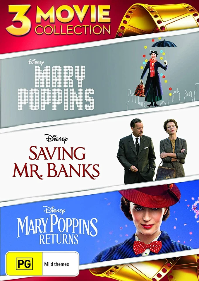 BRAND NEW Mary Poppins 3-Movie Collection (DVD) R4 Returns Saving Mr Banks - image 1 of 1