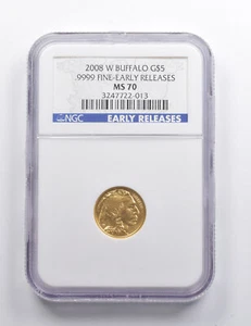 MS70 2008-W $5 American Gold Buffalo 1/10 Oz Gold ER NGC *7410 - Picture 1 of 3