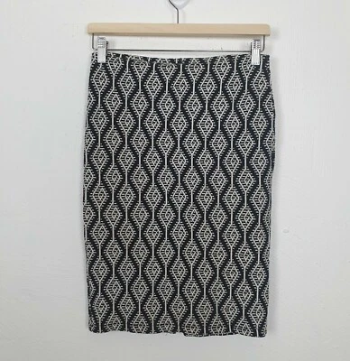 ZARA Womens Skirt Size EUR M Black/Ivory Stretch Knit Pencil - Image 1 of 3