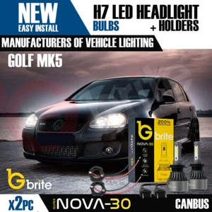 2x VW GOLF MK5 HOLDERS + H7 SN30 LED BULBS CANBUS ERROR FREE UK SELLER - Picture 1 of 7