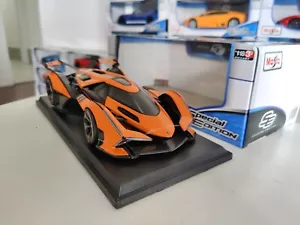 Genuine Maisto Lamborghini Lambo V12 Gran Turismo 1:18 Orange Diecast Car - Picture 1 of 5