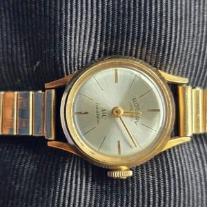ORIGINAL VINTAGE 70s SWISS ROTARY A&C Ladies Watch SGP Rolled Gold Spiedel Band - Picture 1 of 8