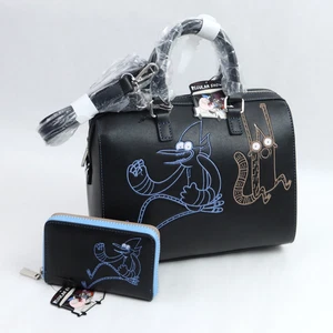 Regular Show Handtasche Handtasche Tasche schwarz Mordecai & Rigby bestickt minimal Bowler - Bild 1 von 22