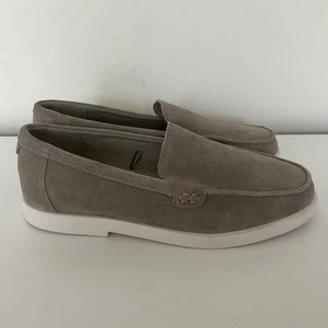 Primark Suede Loafers Shoes Mens Khaki Stone Slip On Uk Size 10 Memory Foam - Picture 1 of 8