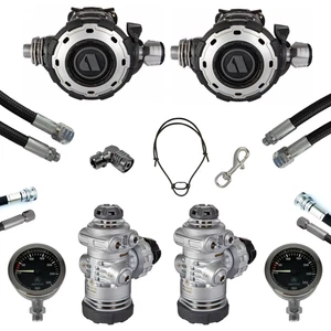 SF-1: Apeks Atemregler MTX-RC Sidemount Set DIN -Apeks Fini Miflex schwarz SF-1  - Bild 1 von 10