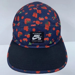NIKE SB Five Panel Mütze Adj Strapback blau rot Rosen Blumen Skateboarding Cap EUC - Bild 1 von 22