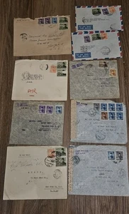 1949-1950 Egypt Airmail 9 Cover Lot Cairo Alexandria Censored To NYC USA - Picture 1 of 10